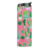 Fun Southwestern Cute Girly Pink Cactus Pattern Thermosbeker (Gedraaid links)