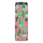 Fun Southwestern Cute Girly Pink Cactus Pattern Thermosbeker (Achterkant)