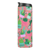 Fun Southwestern Cute Girly Pink Cactus Pattern Thermosbeker (Geroteerd rechts)