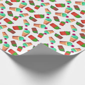 Fun Southwestern Flowering Potted Cactus Pattern Cadeaupapier (Hoek)