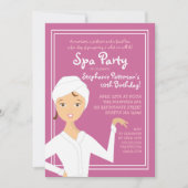 Fun Spa Girl Birthday Spa Party Uitnodiging | Berr (Voorkant)