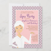 Fun Spa Girl Birthday Spa Party Uitnodiging | Roze (Voorkant)