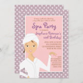 Fun Spa Girl Birthday Spa Party Uitnodiging | Roze (Voorkant / Achterkant)