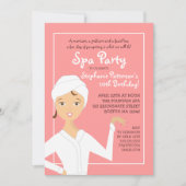 Fun Spa Girl Birthday Spa Party Uitnodiging | Roze (Voorkant)