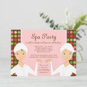 Fun Spa Girl Birthday Spa Party Uitnodiging | Roze (Staand voorkant)