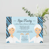 Fun Spa Girl Birthday Spa Party Uitnodiging | Zebr (Staand voorkant)