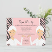 Fun Spa Girl Birthday Spa Party Uitnodiging | Zebr (Staand voorkant)