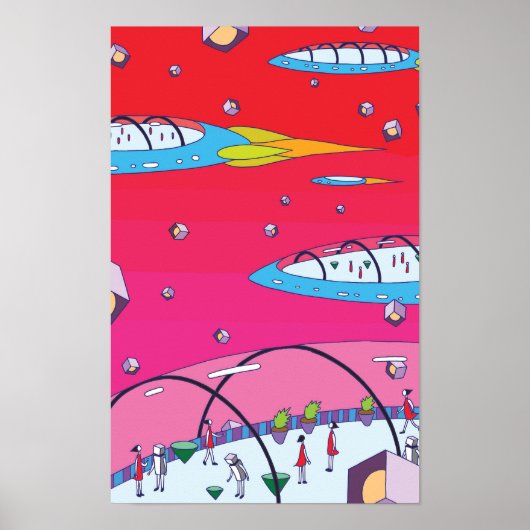 Fun space journey aboard a fleet of ships. poster (Voorkant)