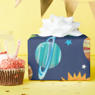 Fun Space-partijpatroonomloop Cadeaupapier