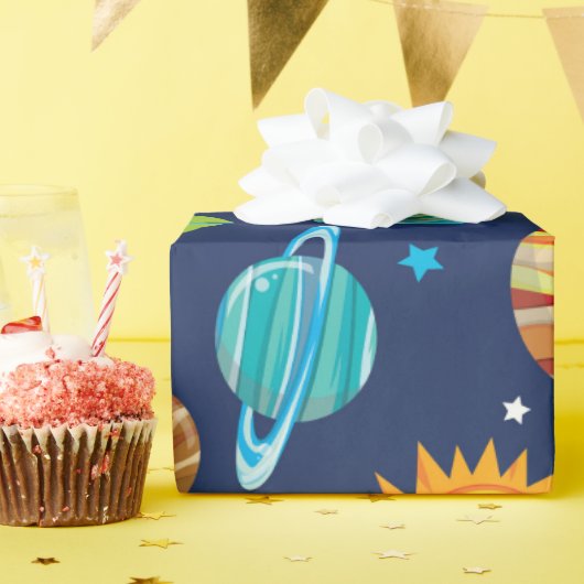 Fun Space-partijpatroonomloop Cadeaupapier (Verjaardagsfeest)