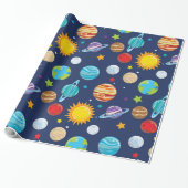 Fun Space-partijpatroonomloop Cadeaupapier (Uitgerold)