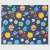 Fun Space-partijpatroonomloop Cadeaupapier (Vlak)