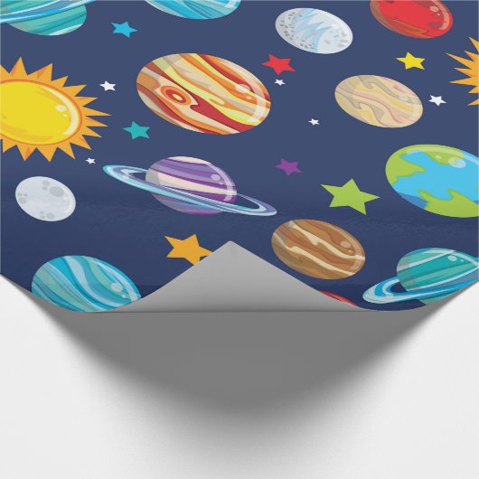 Fun Space-partijpatroonomloop Cadeaupapier (Hoek)