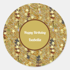 Fun Sparkle Glitzy Birthday Ronde Sticker
