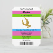 Fun Sparkle Gymnastics Birthday Ticket Kaart (Staand voorkant)