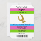 Fun Sparkle Gymnastics Birthday Ticket Kaart (Voorkant)