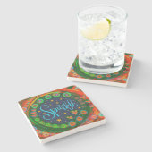 Fun Sparkle Stars Hearts Whimsical Stenen Onderzetter (Zijkant)