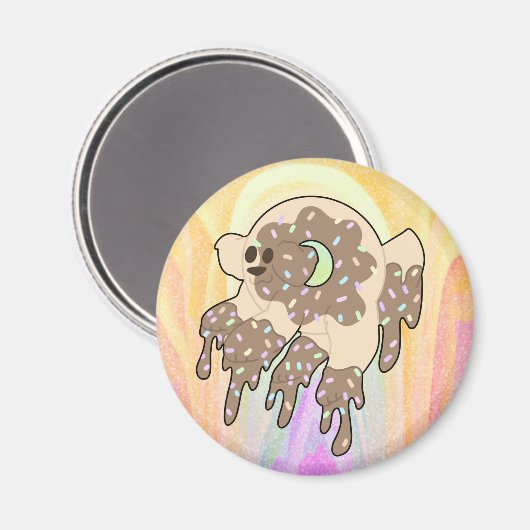 Fun Sparkly Donut Dog Magnet (Voorkant / Achterkant)