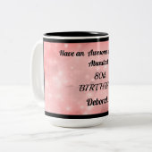 Fun Sparkly Personalized 80th Birthday Mok (Voorkant links)