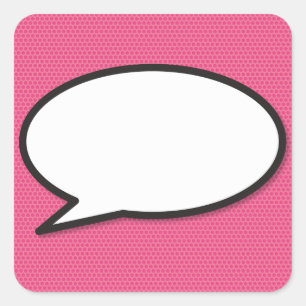 Fun Speech Bubble Pink Modern Comic Book Vierkante Sticker