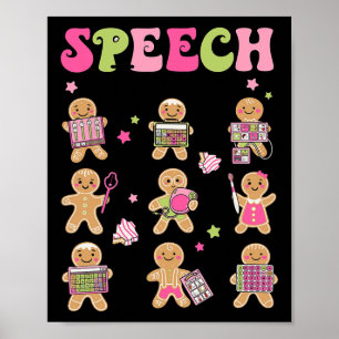 Fun Speech Therapy Gingerbread Cookies SLP Kerstmi Poster