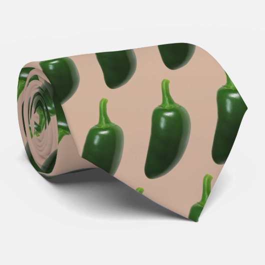 Fun & Spicy Jalapeno Pepper Stropdas (Opgerold)