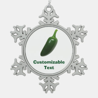 Fun & Spicy Jalapeno Pepper Tin Sneeuwvlok Ornament