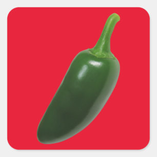 Fun & Spicy Jalapeno Pepper Vierkante Sticker