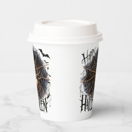 Fun Spider Halloween Papieren beker (Links)