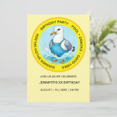 fun Splish Splash Seagull summer Pool Party Kaart (Staand voorkant)