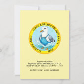 fun Splish Splash Seagull summer Pool Party Kaart (Achterkant)