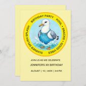 fun Splish Splash Seagull summer Pool Party Kaart (Voorkant / Achterkant)