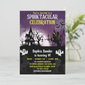 Fun Spooktacular Birthday KIds Halloween Kaart (Staand voorkant)
