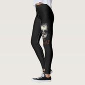 Fun Spooky AF Creepy Gothic Doll Face Halloween Leggings (Links)