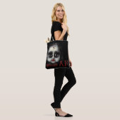 Fun Spooky AF Creepy Gothic Doll Face Halloween Tote Bag (Op model)