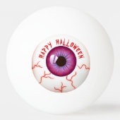Fun Spooky Bloodshot Eyeball Happy Halloween Pingpongbal (Achterkant)