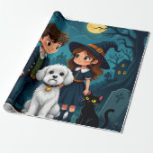 Fun Spooky Gift Wrap with Pumpkins, Ghosts & Bats Cadeaupapier (Uitgerold)