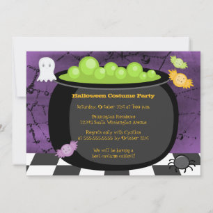 Fun spooky Halloween costume party-uitnodiging Kaart