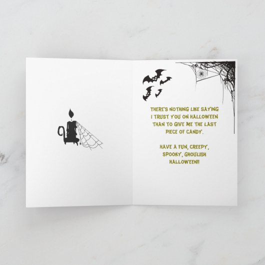 Fun Spooky Halloween Greeting Kaart (Binnen)