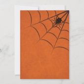 Fun Spooky Spider and Web Black Oranje Halloween Kaart (Achterkant)