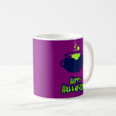 Fun Spooky Vibrant Happy Halloween Paarse Zwart Koffiemok (Voorkant rechts)