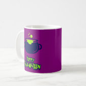 Fun Spooky Vibrant Happy Halloween Paarse Zwart Koffiemok (Voorkant links)