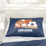 Fun Sport Fan Persoonlijk Kussensloop<br><div class="desc">KLIK OP AANPASSEN! OM ACHTERGRONDKLEUR TE WIJZIGEN. Ontwerp op maat met een sportthema. Pas het met een naam of om het even welke tekst van uw keus voor één van een soort ontwerp aan.</div>