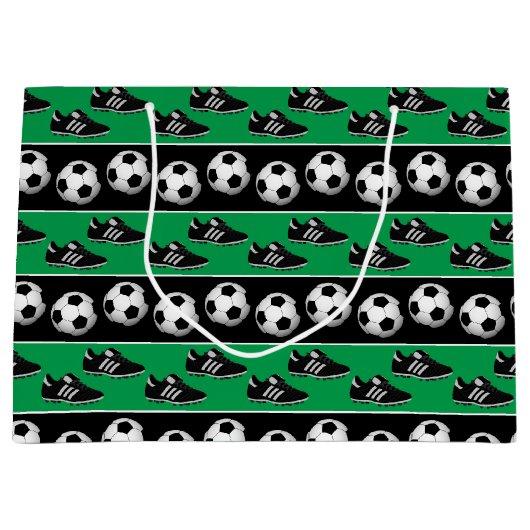 Fun Sportpatroontas met voetbal Large Cadeautasje (Voorkant)