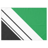 Fun Sporty Black Green Diagonal White Stripes Tafelkleed (Voorkant (Horizontaal))