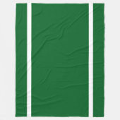 Fun Sporty Bold Green Athletic White Edge Stripes Fleece Deken (Voorkant)