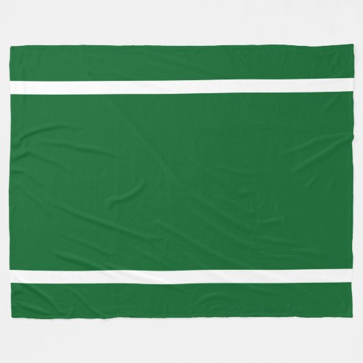Fun Sporty Bold Green Athletic White Edge Stripes Fleece Deken (Voorkant (Horizontaal))