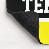 Fun Sporty Bold TENNIS Text Yellow Black Stripes Muismat (Hoek)