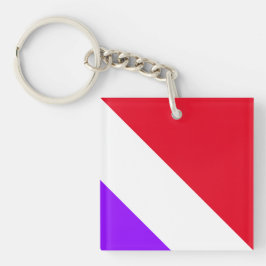 Fun Sporty Bright Paarse rode, zachte strepen Sleutelhanger