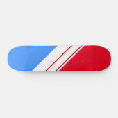 Fun Sporty Bright Red White Blue Diagonal Stripes Persoonlijk Skateboard (Horizontaal)